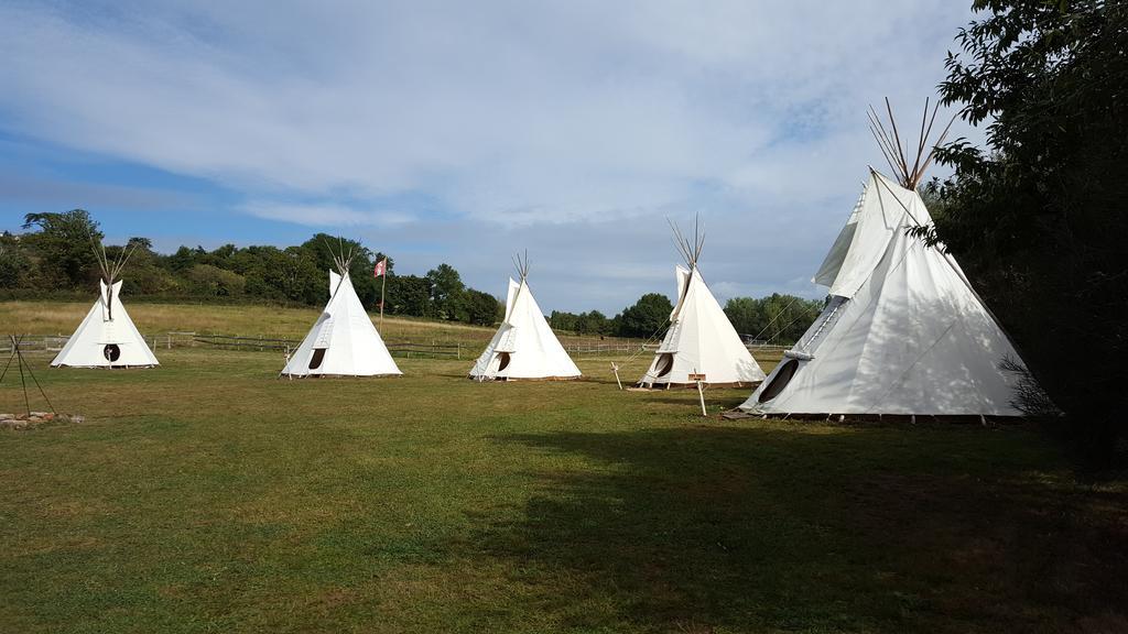 Les Tipis Du Bonheur De Vivre Hotel Brûlon Buitenkant foto
